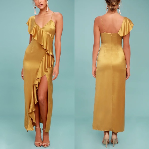 Colony Evita Gold Maxi Dress - Picture 1 of 7